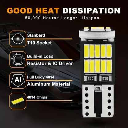 10 PACK 501 ICE WHITE LED SIDE LIGHTS