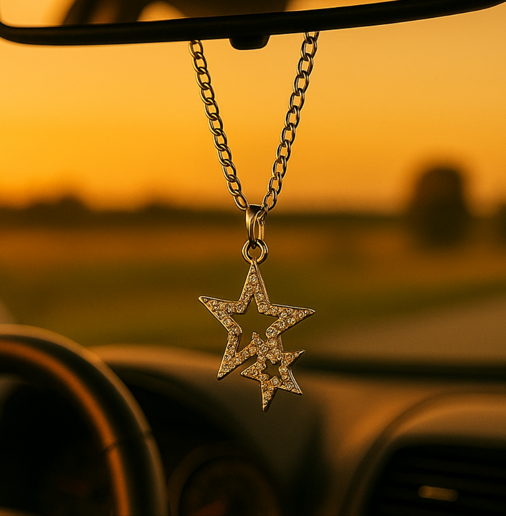 ICED STAR MIRROR PENDANT/NECKLACE