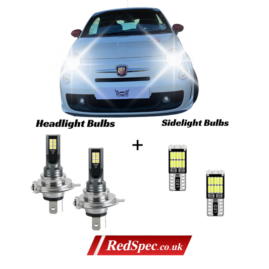 FIAT 500 595 2007-2016 H7 HEADLIGHT KIT / CONVERSION + SIDELIGHTS