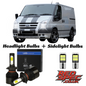 MK7 TRANSIT 2006 - 2014 LED CONVERSION KIT H4 + SIDELIGHTS ICE WHITE 6000K