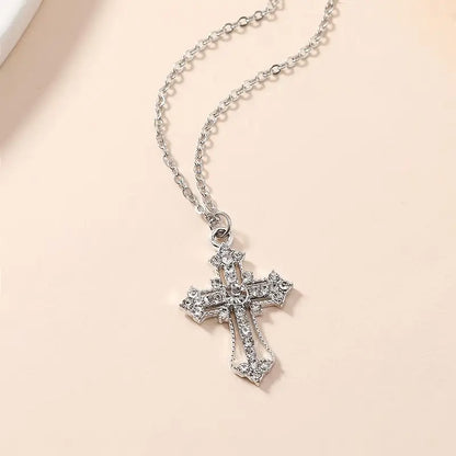 ICED CROSS MIRROR PENDANT/NECKLACE