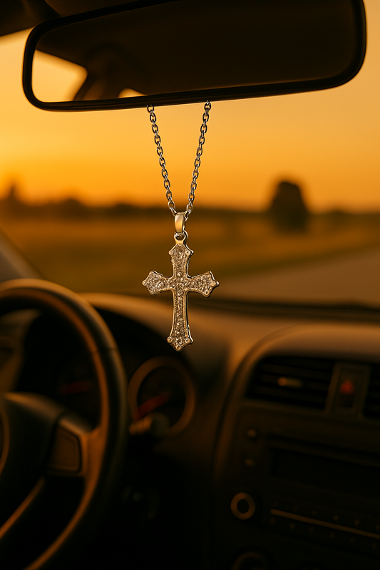 ICED CROSS MIRROR PENDANT/NECKLACE